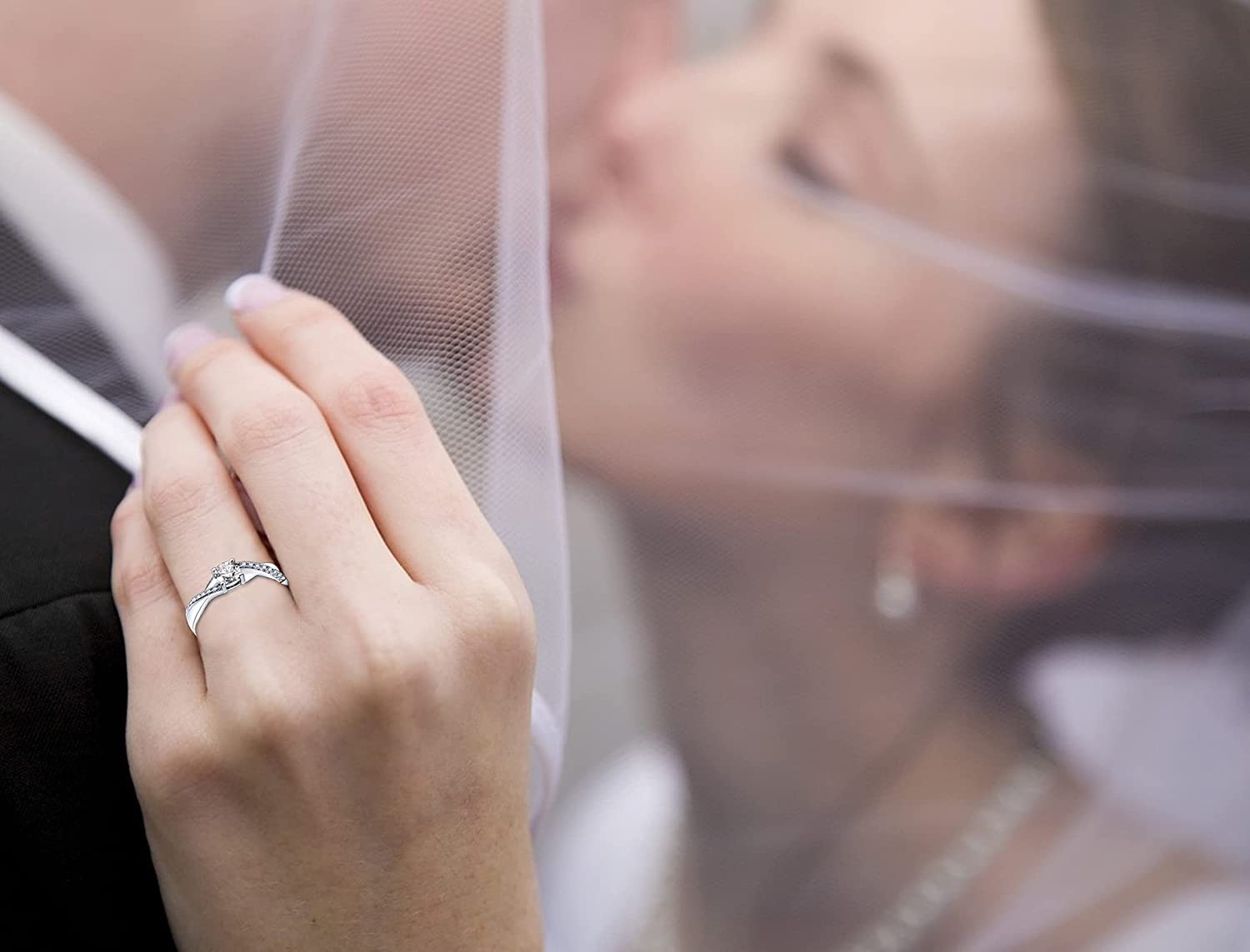 YL Anillo de Compromiso Plata de Ley 925 con 12 Piedras de Nacimiento de Circonita Solitario Infinito Anillo de Boda para Mujer Novia