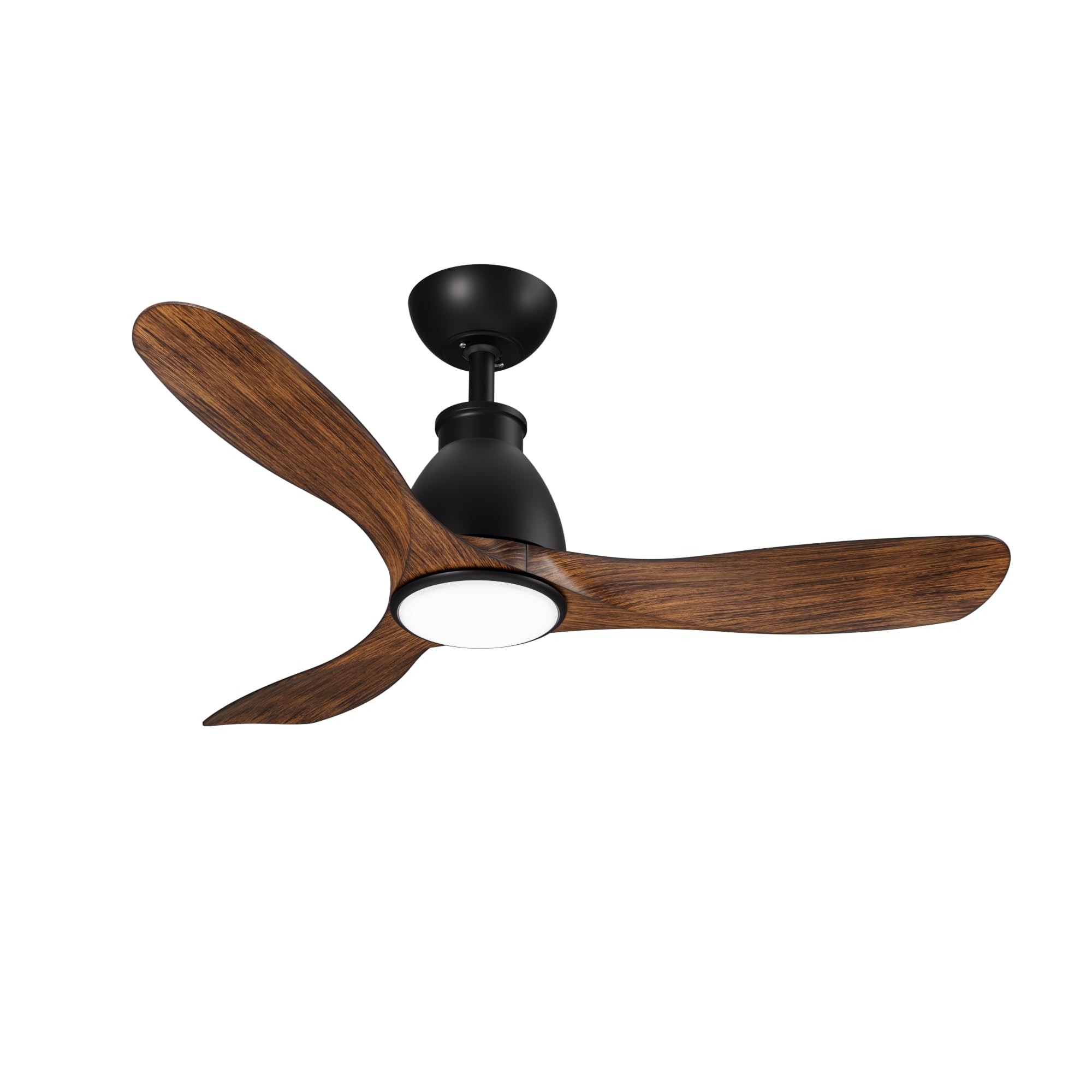 Newday 106 cm Black Wooden Ceiling Fan with 3 Blades Light and Remote Control