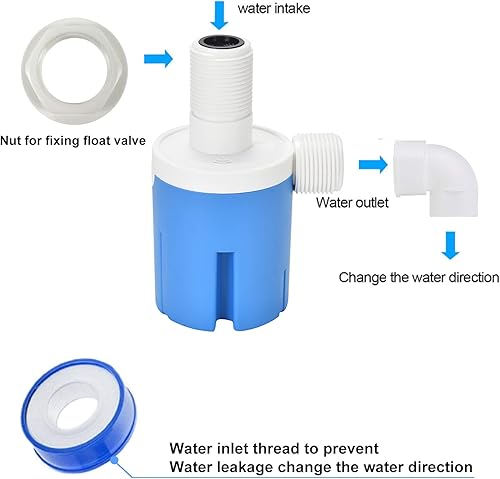Miniatura 2 de 34 "lado-interior superiorincorporado válvula de flotación, utilizado en piscinas, tanques de ganado, acuicultura, acuarios (JYNS-20)