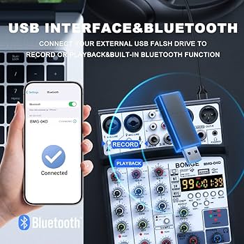 Amazon.com: BOMGE 04D portable bluetooth 4 Channel DJ audio sound