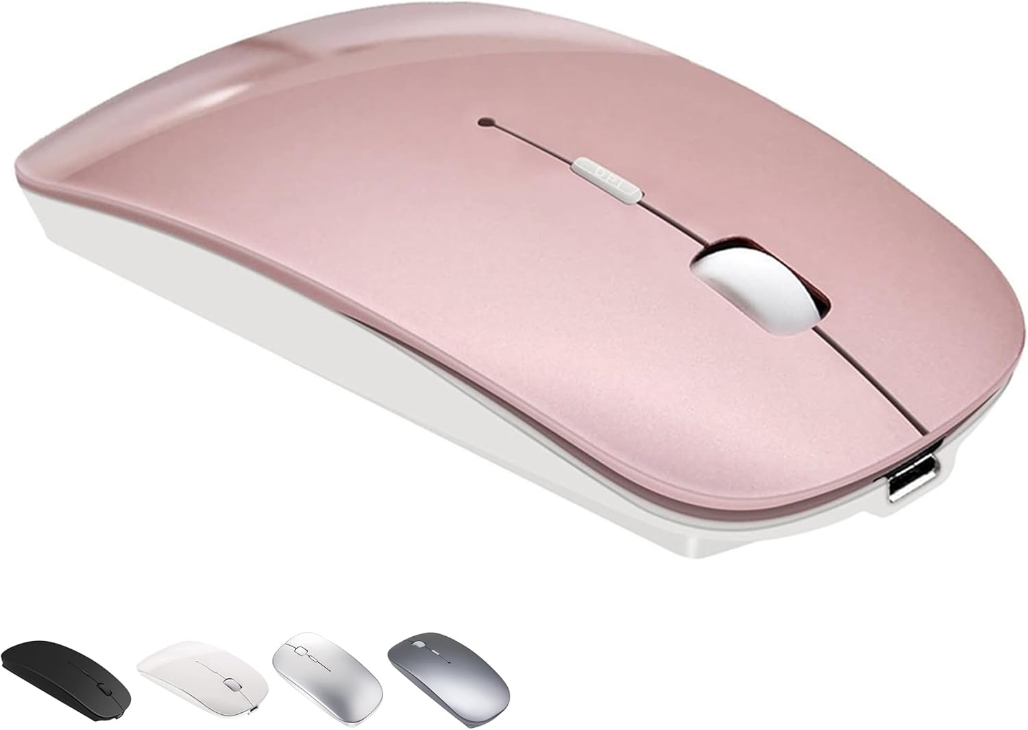 Bluetooth Wireless Mouse for MacBook Air Mac Pro Laptop Computer iPad Pad PC Laser Optical Rechargeable Mini Slim Silent Mouse Widely Used Desktop Hp iMac (Rose Gold) Bluetooth Mouse (Rose Gold)