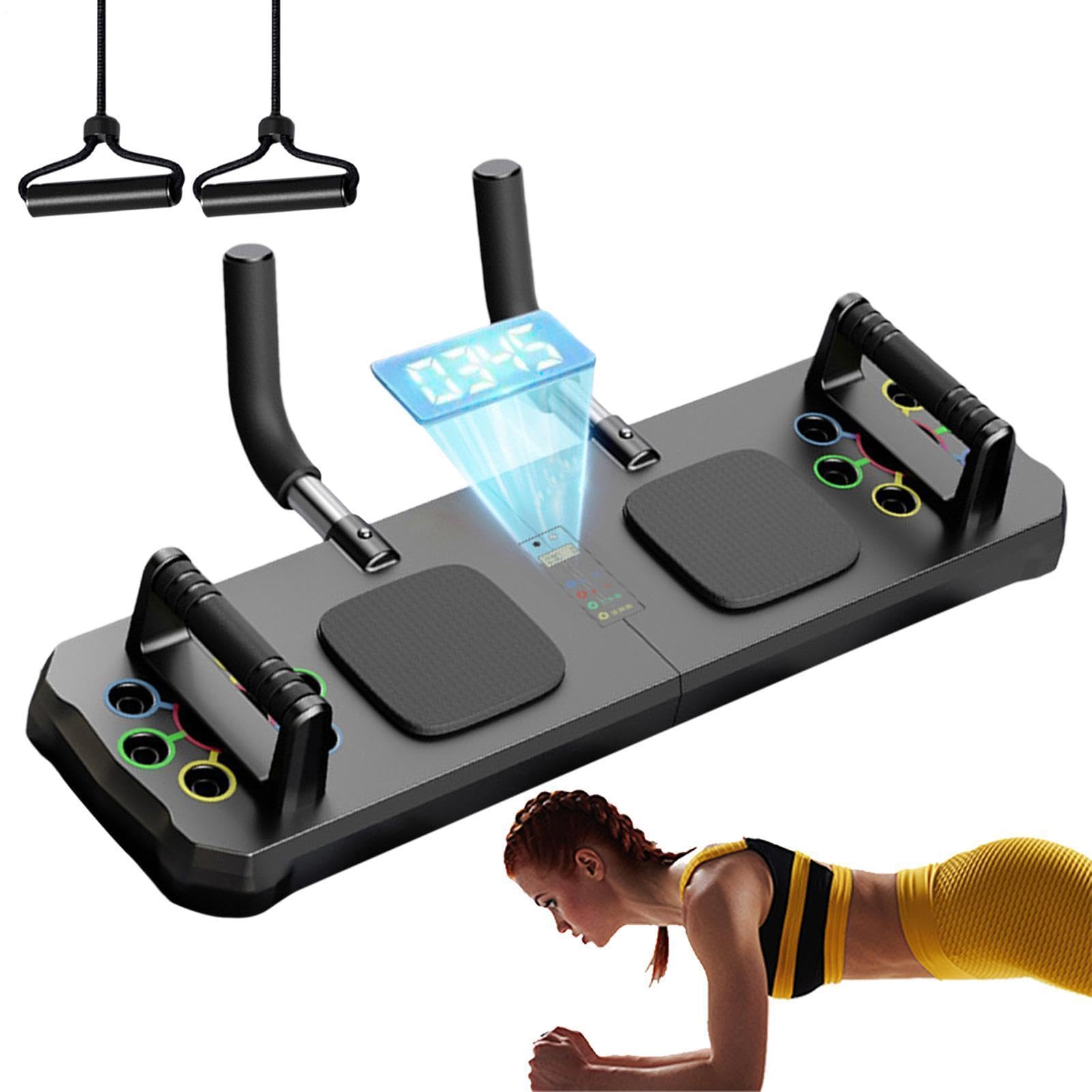 Liegestützbrett für Männer - Heimtrainingsgeräte mit Timer, professionelles Trainingsbrett Verstellbar Rutschfestes Multifunktionsbrett für Krafttraining