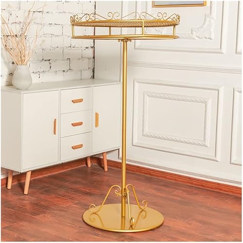 Perchas de seda para colgar el suelo, soporte giratorio, bufanda giratoria, organizador de cinturón (color dorado, tamaño B)