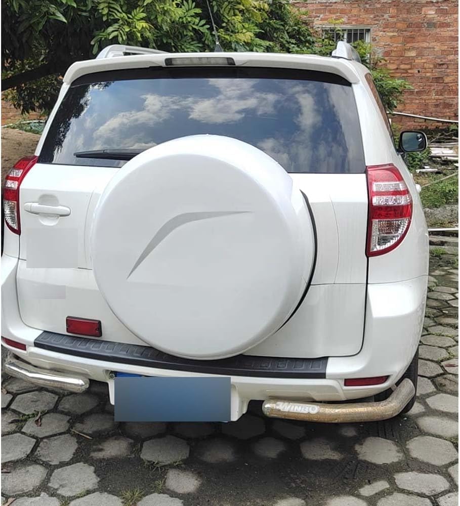 White Spare Tyre Tire Wheel Cover Fits for RAV4 2009-2013 Protector Plastic ABS