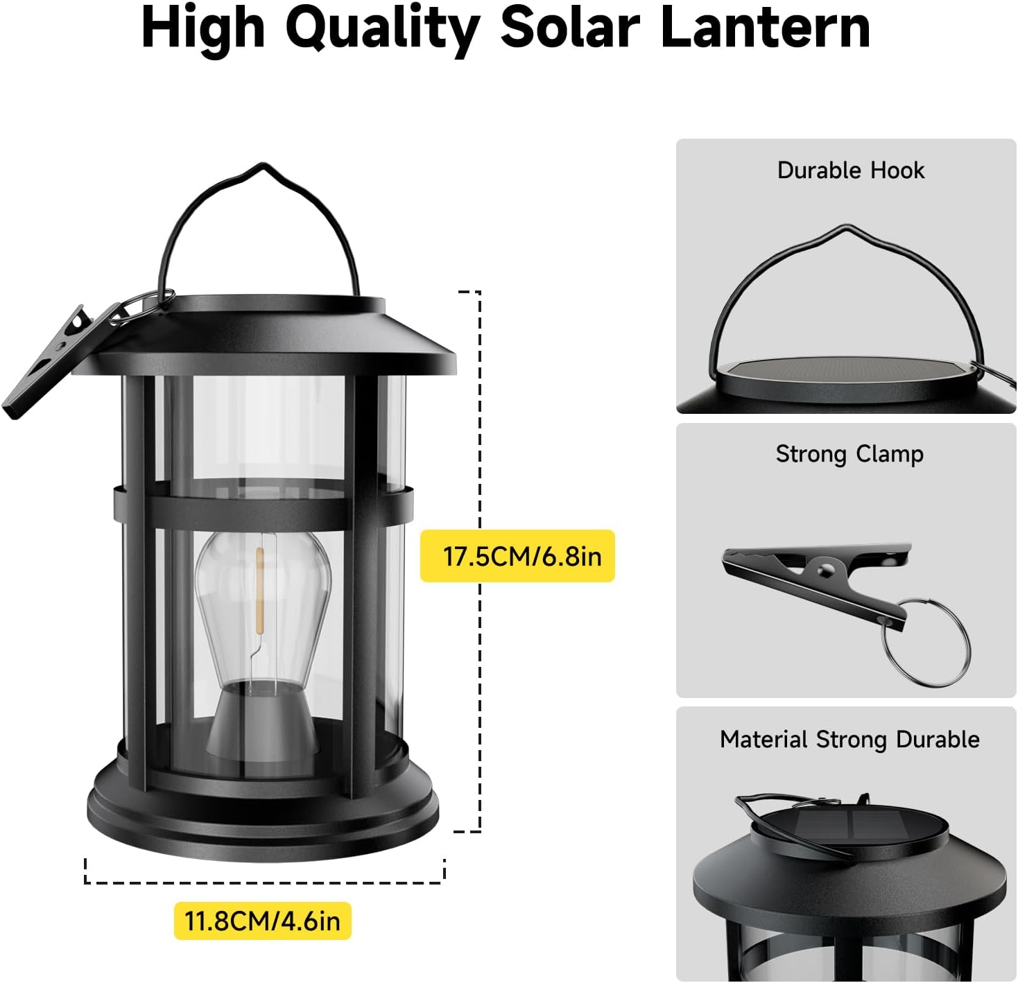 Solar Lanterns Outdoor Waterproof, 2 Pack Hanging Solar Lights for Outside Patio Porch Garden Tabletop Decor - Bright LED Warm White Solar Powered Lighting