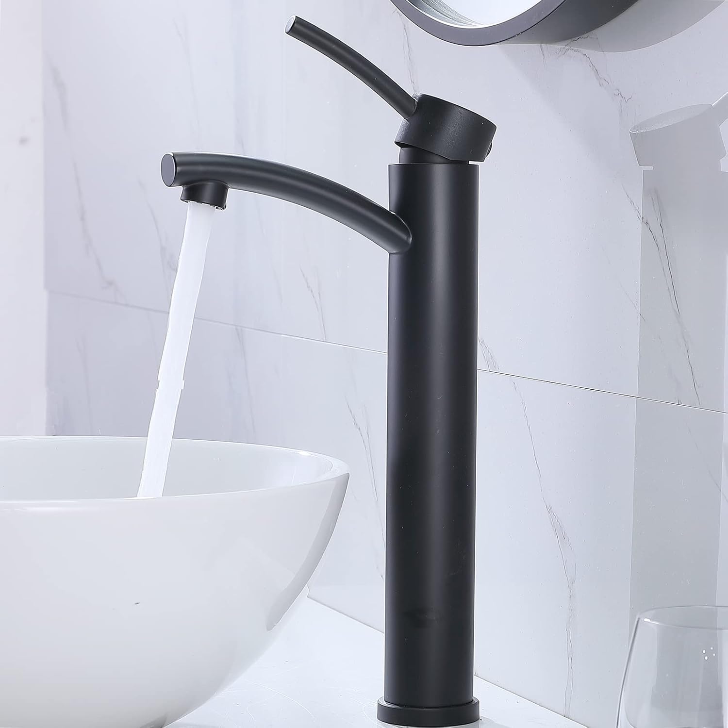 Exclusive Special Comllen Modern Commercial Single Handle Brushed Nickel Tall Vessel Sink Bathroom Faucet, Stainless Steel Vessel Faucet Lavatory Vanity Faucet