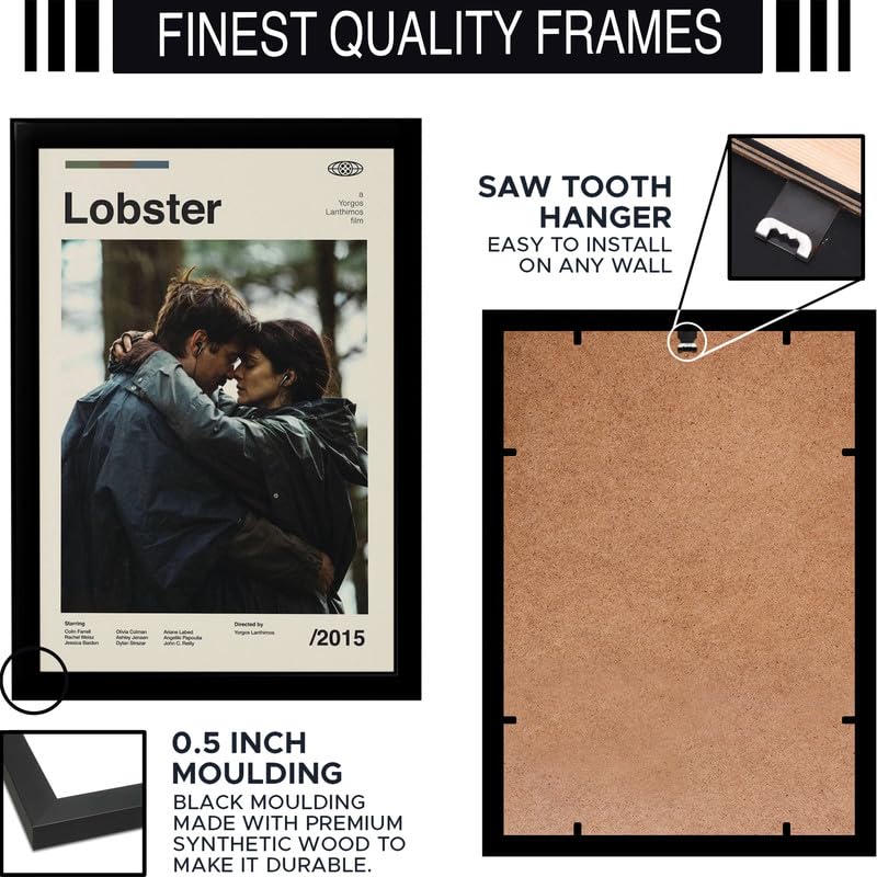 Image of BLINKART Lobster (2015) Movie Poster Frame 8x12 Inch | Premium 300 GSM Paper Wall Print | Mid Century Vintage Film Artwork for Home, Bedroom, Living Room, Office | Framed Photo Decor