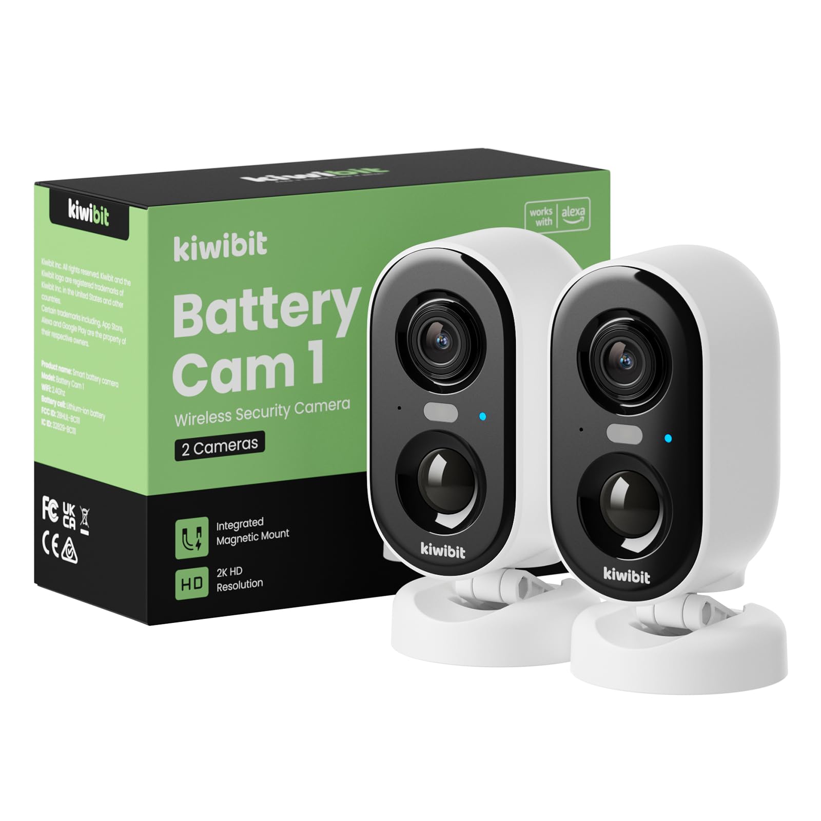 Security Cameras Wireless Outdoor, 2K Outside Camera for Home Security, Battery Camera, Magnetic Mount, AI Detection, Color Night Vision, Spotlight, Waterproof, 2.4GHz WiFi, Cloud &amp; SD Storage