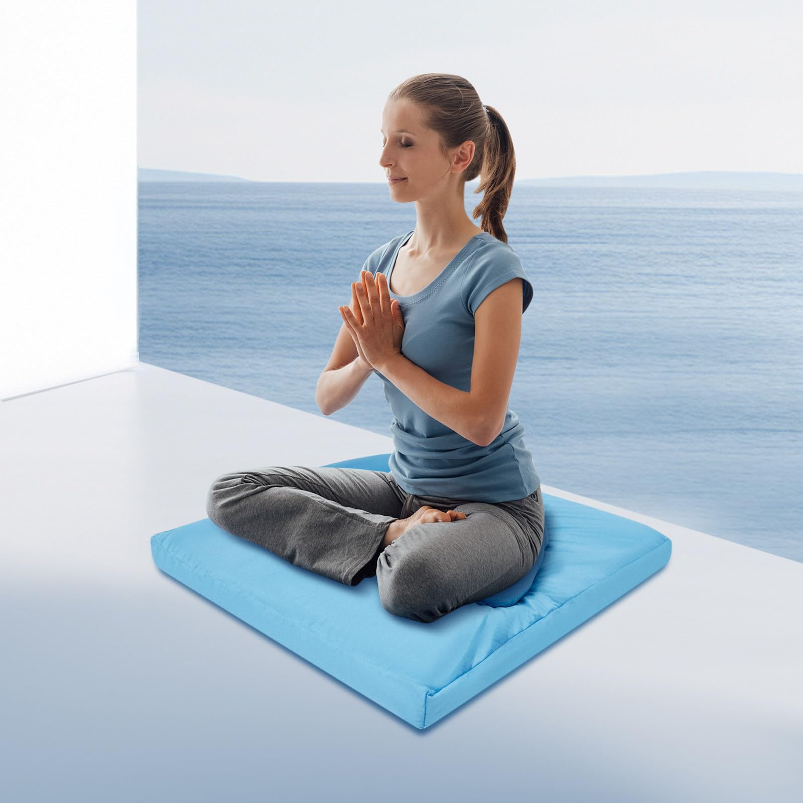 Cojín de meditación ergonómico con relleno de algodón, juego de 2 unidades