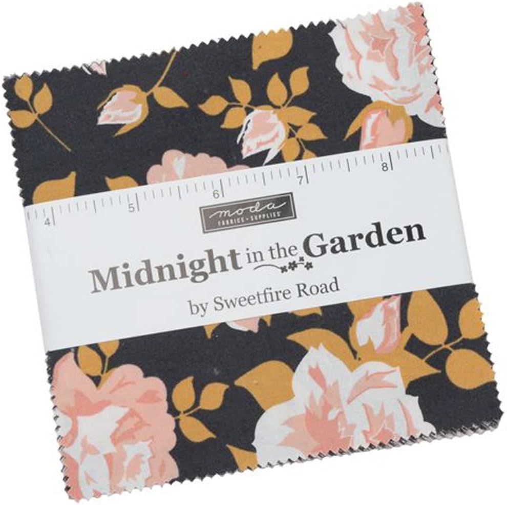 Midnight in The Garden Charm Pack by Sweetfire Road; 42-5 Precut Fabric Quilt Squares