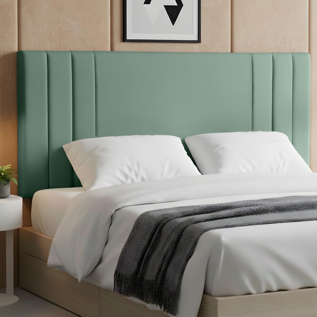 BEDELUNA Headboards for Bed – 24” Rio Plush Fabric Headboard - Elegant Divan Bed Thick Padding Bed Headboards, Luxury Bedroom & Hotel Furniture (Duck Egg Plush, 6FT Super King)