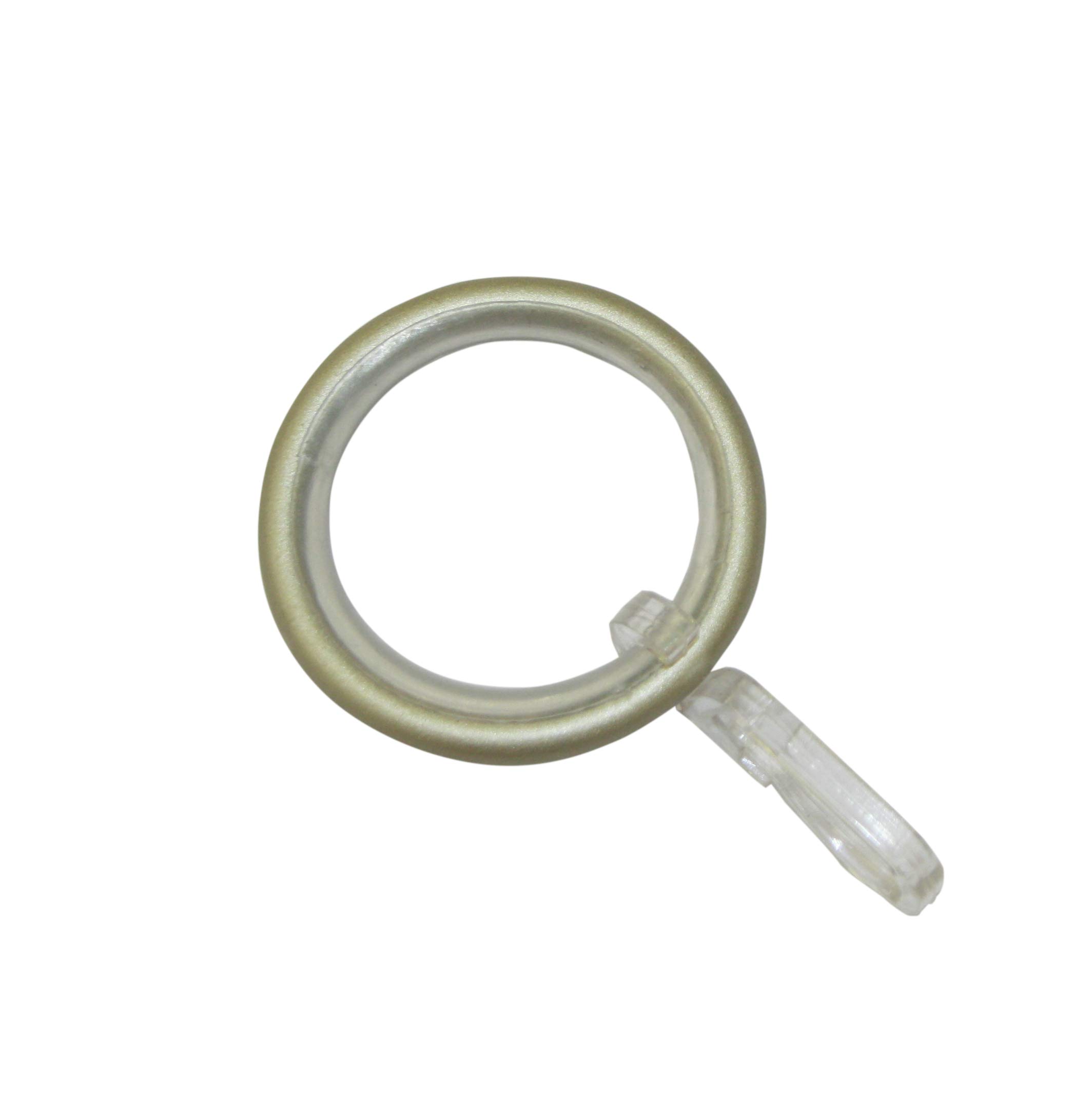 Gardinia Gardinenringe Elba, 10 Stück, Inkl. Gleiteinlage und Faltenlegehaken, Ø 29/38 mm, Breite 3,5 mm, Metall, Champagner 36149