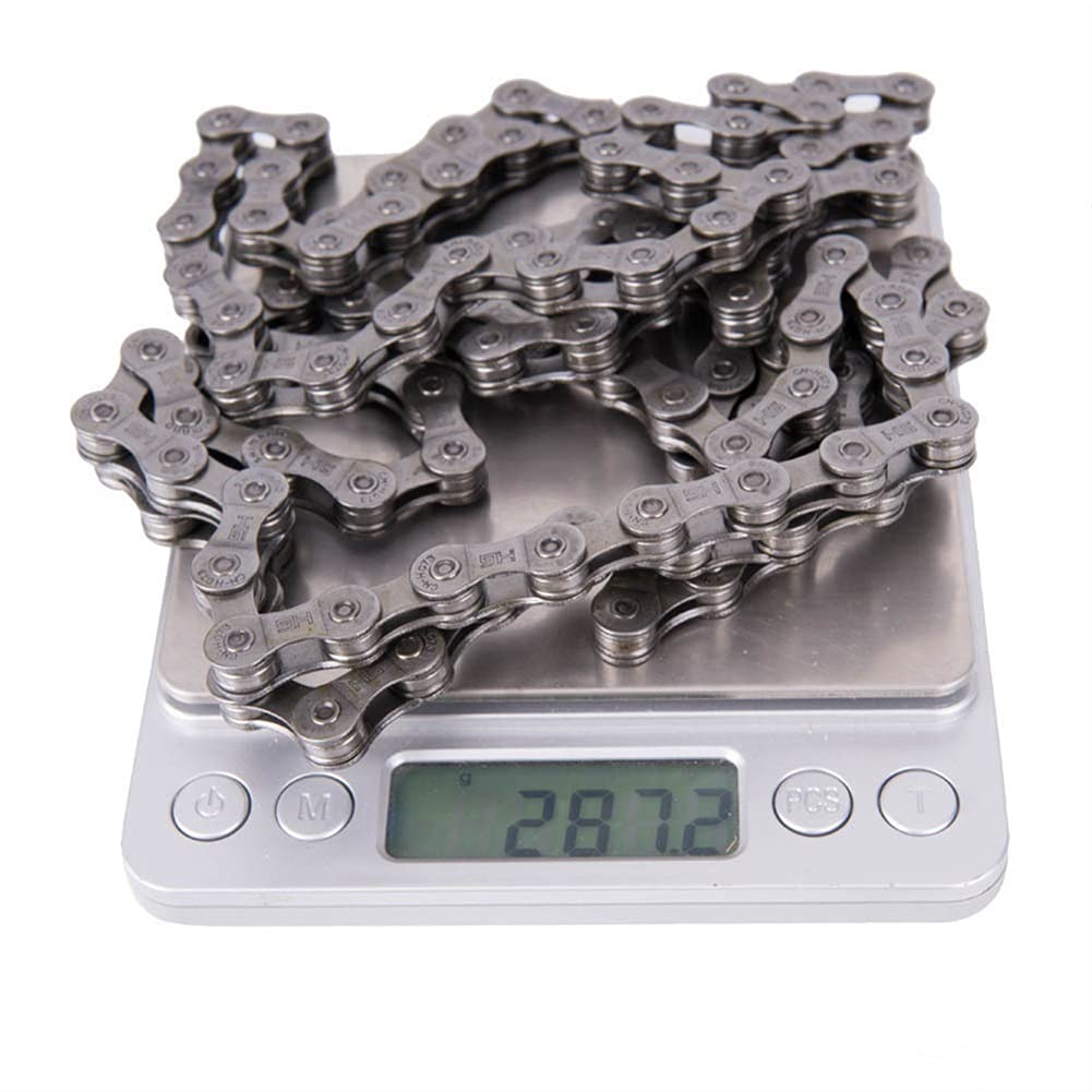 Fahrradketten 9-fach Fahrradkette 116 Glieder Fahrradkette mit magischer Schnalle Fahrradzubehör für die meisten Fahrräder für die meisten Fahrräder (Color : Silver, Size : 116links) (Silver 116link