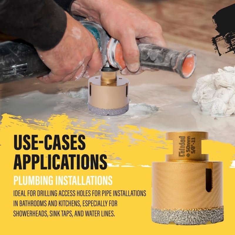 Miniatura 5 de Calidad Broca de núcleo de diamante - Sierra de agujero de diamante soldada al vacío - Perforación de núcleo de alta precisión - Broca multiusos