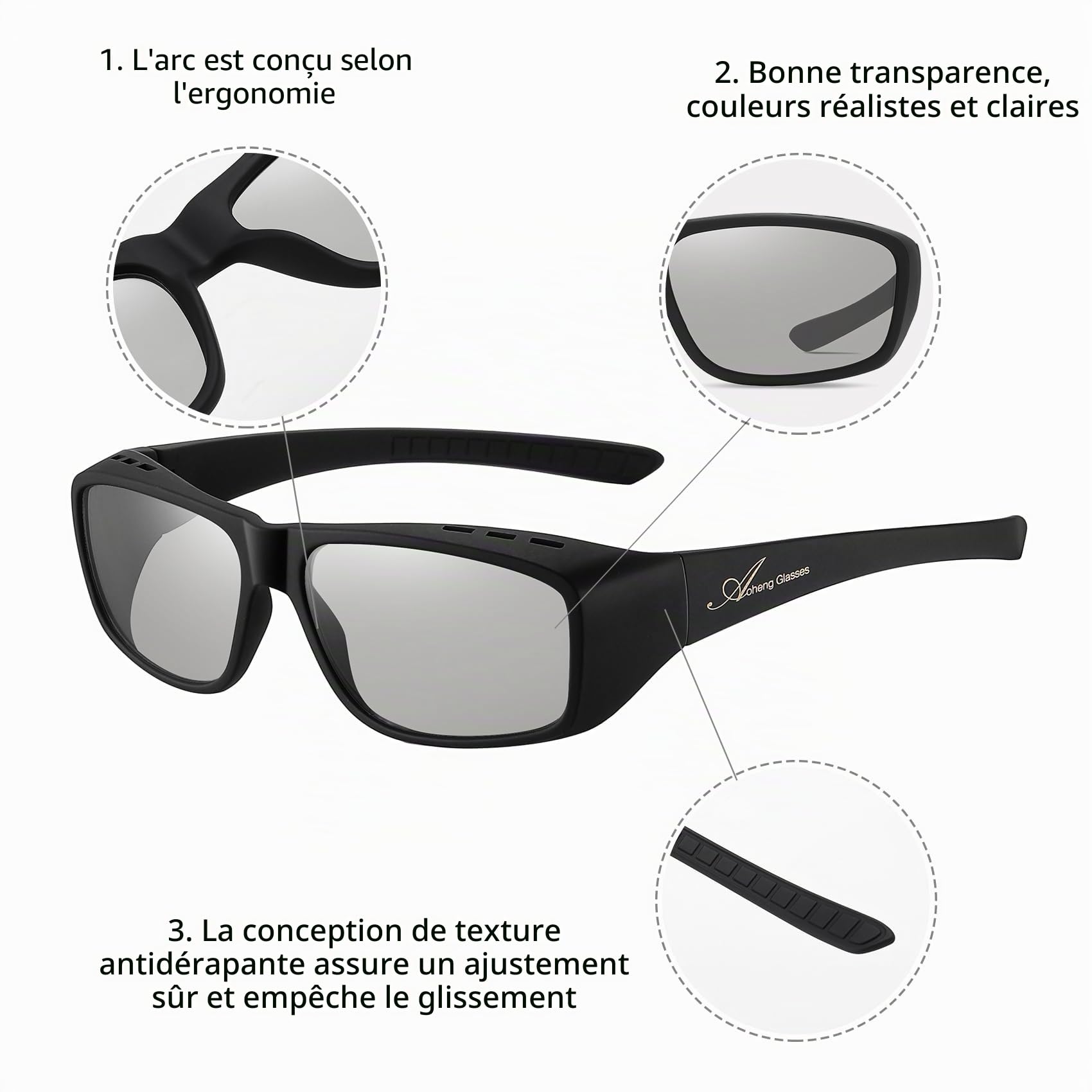 Cinéma 3D Lunettes pour RealD 3D Film,Grand cadre,Plus clair Plus lumineux(Pack de 2)