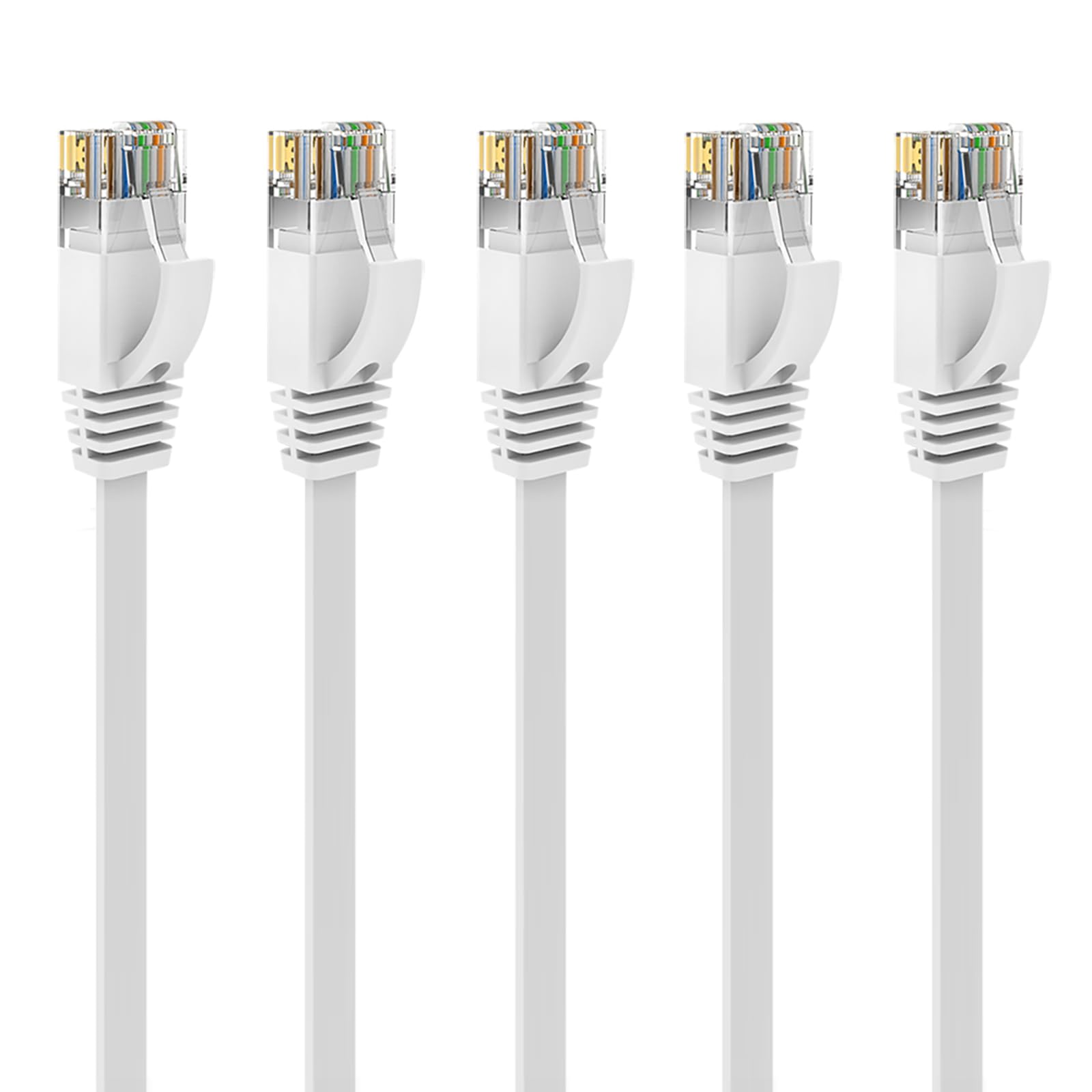 Ercielook Lan Kabel 0,3 meter 5-Stück CAT6 High Speed Netzwerkkabel mit Kabelclips - lankabelverlaengerung für PS5/4 Router Modem TV Switch Laptop