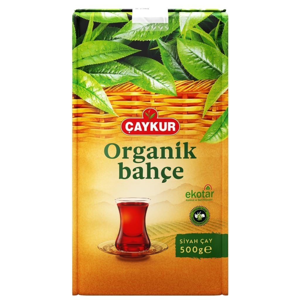 ÇAYKUR Organic Bahce Garden Rize Black Tea, Certified Turkish Black Tea, Premium Loose Leaf 500g / 17.6 oz (Pack of 2)
