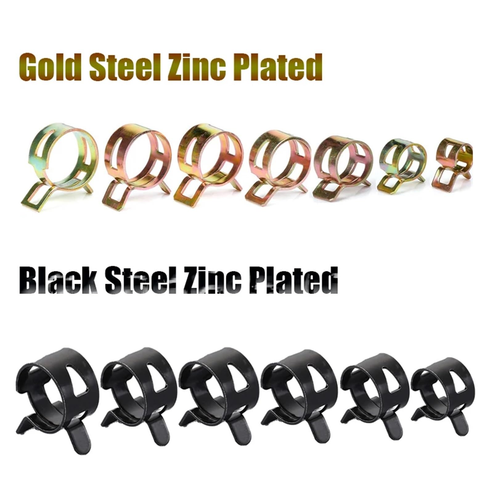 LYVQZPWLRPino de Seguridad, Abrazadera de Manguera de Silicona for vacío, 20 Unidades, de 6 mm a 20 mm, for Combustible, Aceite, Agua, Tubo de Manguera(Black 22mm)
