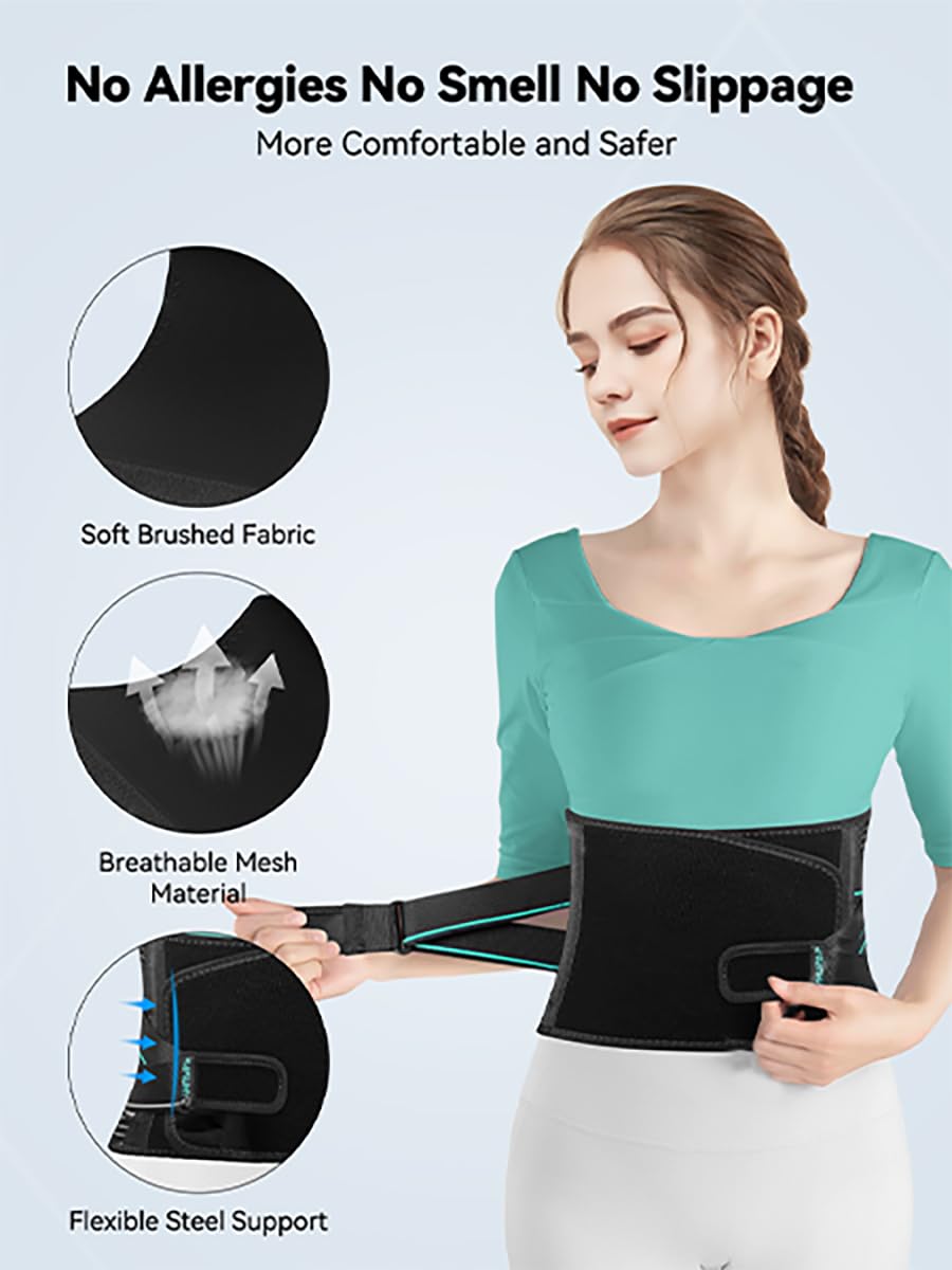 SYXUPAP Fascia Lombare Posturale, Regolazione della Fascia Schiena per Uomini e Donne, Posturale Cintura Lombare Utilizzare per Sport, XL
