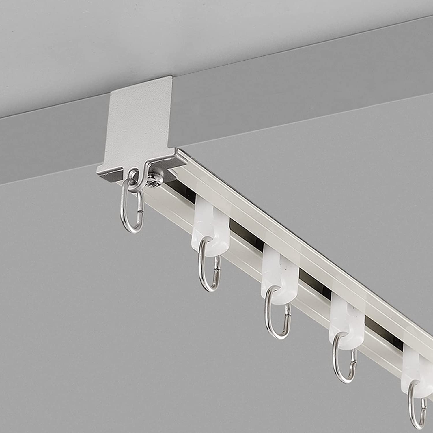Binario Flessibile Per Tenda Da Soffitto – 16,4 Mt In PVC – Curvo E Pieghevole Con Staffe A Soffitto E Parete – Per Doccia, Camper, Divisori