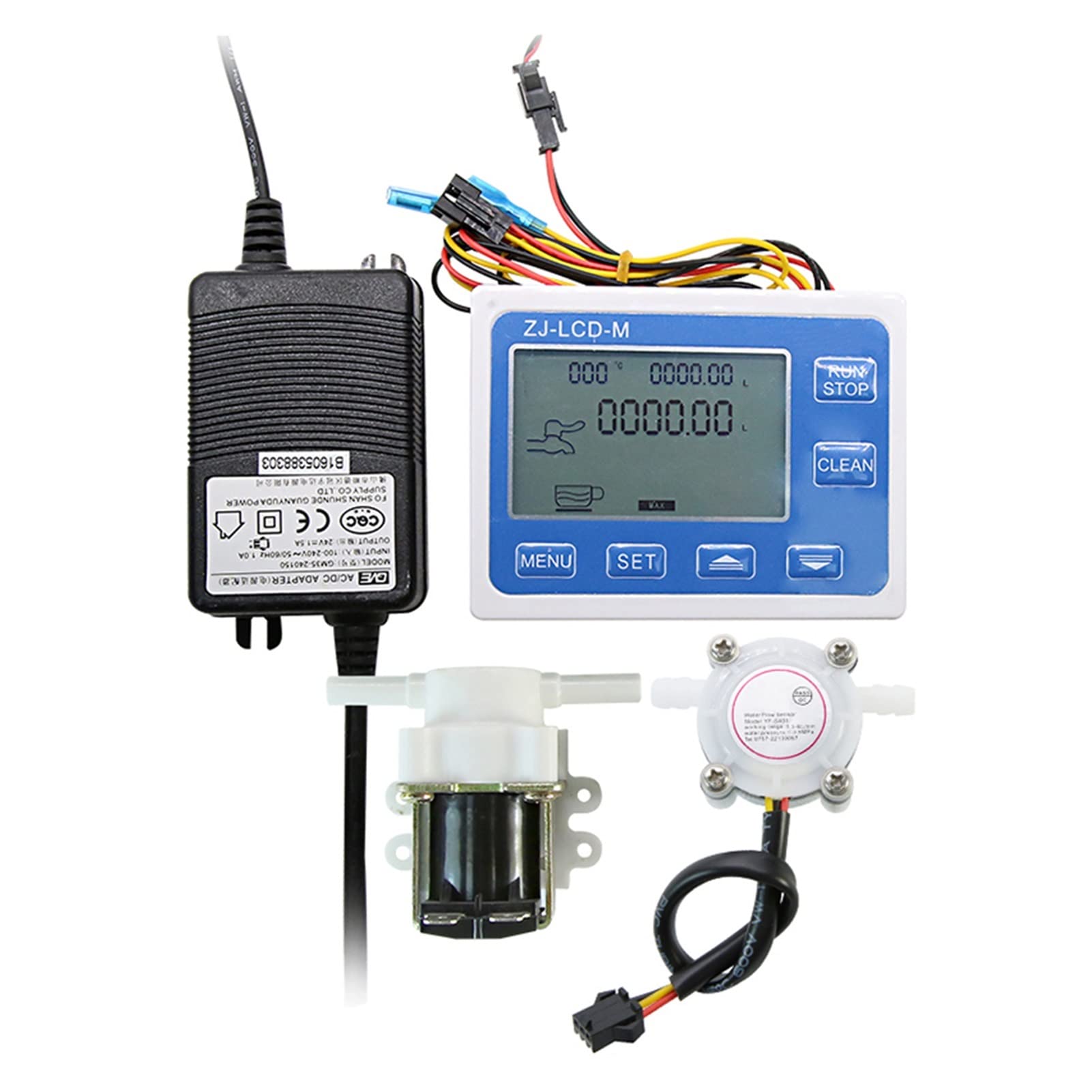 CUDTAPI 7MM Flow Quantitative Controller Digital Display Hose Gear Sensor 6MM Hose Solenoid Valve Use To Control And Display Liquid Flow