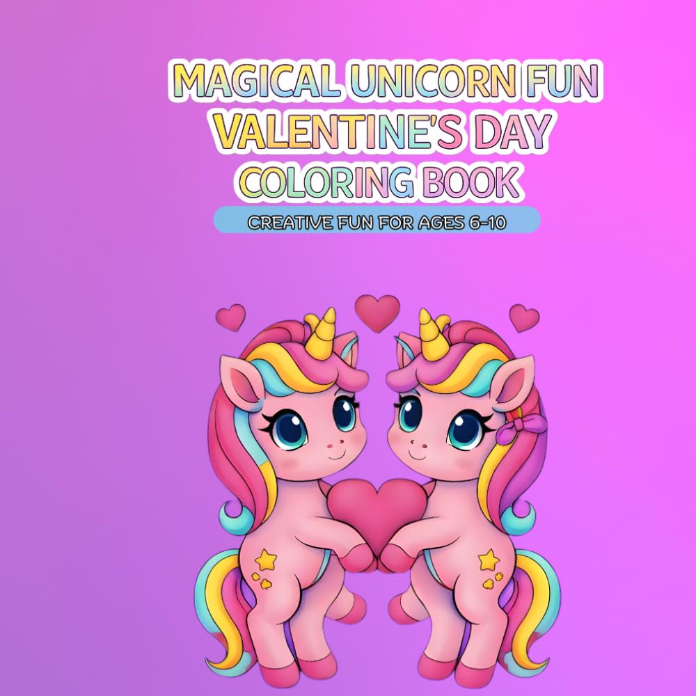 Magical Unicorn Fun: Valentine's Day Coloring Book
