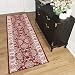 Produktbild TAPISO Colorado Läufer Teppich Brücke Klassisch Flur Kurzflor Orientalisch Creme Rot Floral Ornament Traditionell Muster ÖKOTEX 80 x 250 cm