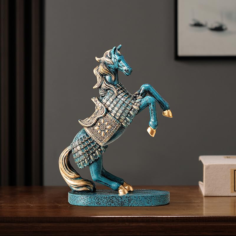 Estatua de Caballo alzado de resina moderna para decoración miniatura 1