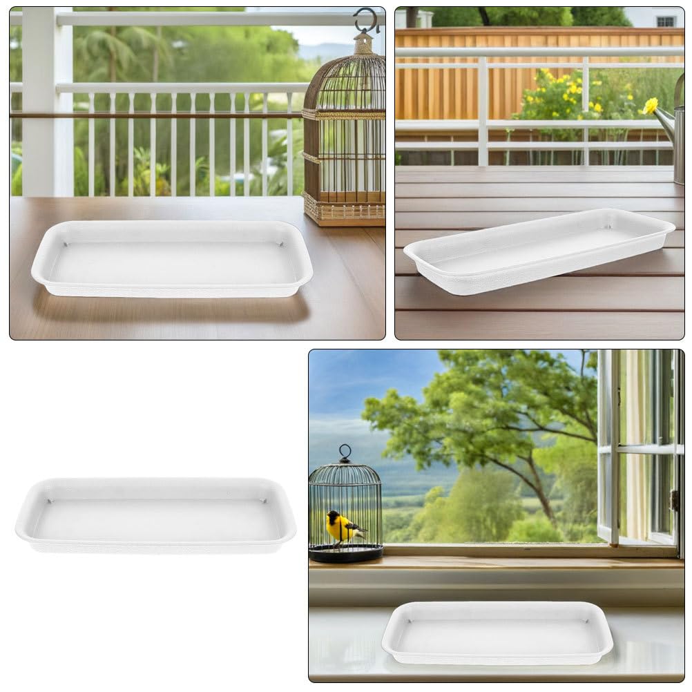 Bandeja Rectangular De Plástico para Macetas con Recogida De Agua Platillo Estable para Interior Y Exterior Base para Macetas En Balcones Y Alféizares Fácil De Limpiar 22.44X8.66X1.37In