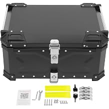 Universal Motorcycle Top Case, 65L Top Case Motorcycle Trunk Motorbike Tail Bag Waterproof Motorbike Tail Box Storage Cases with Safety Lock for Store Helmet Easy Installation