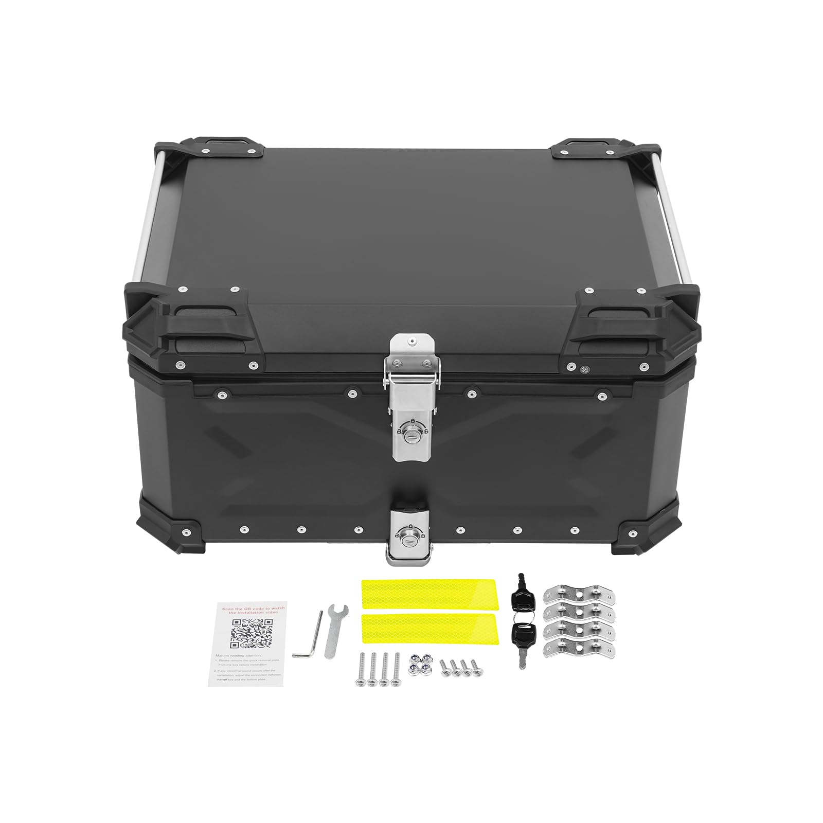 Topcase Baúl de moto 65 l impermeable con cerradura de seguridad