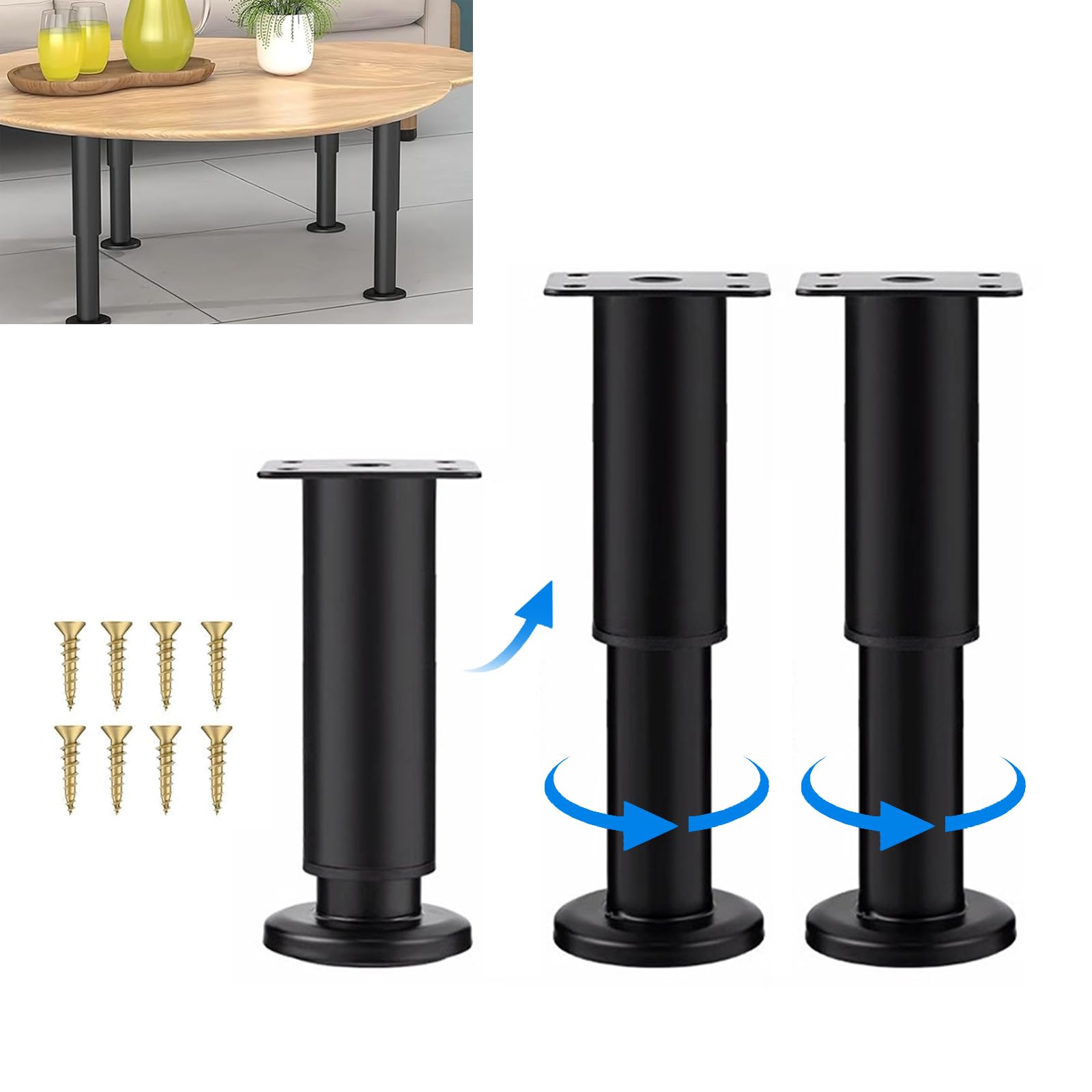 Amazon.co.jp: Nricrlus 家具脚 伸縮式 テーブル 脚 2個セット DIY 高
