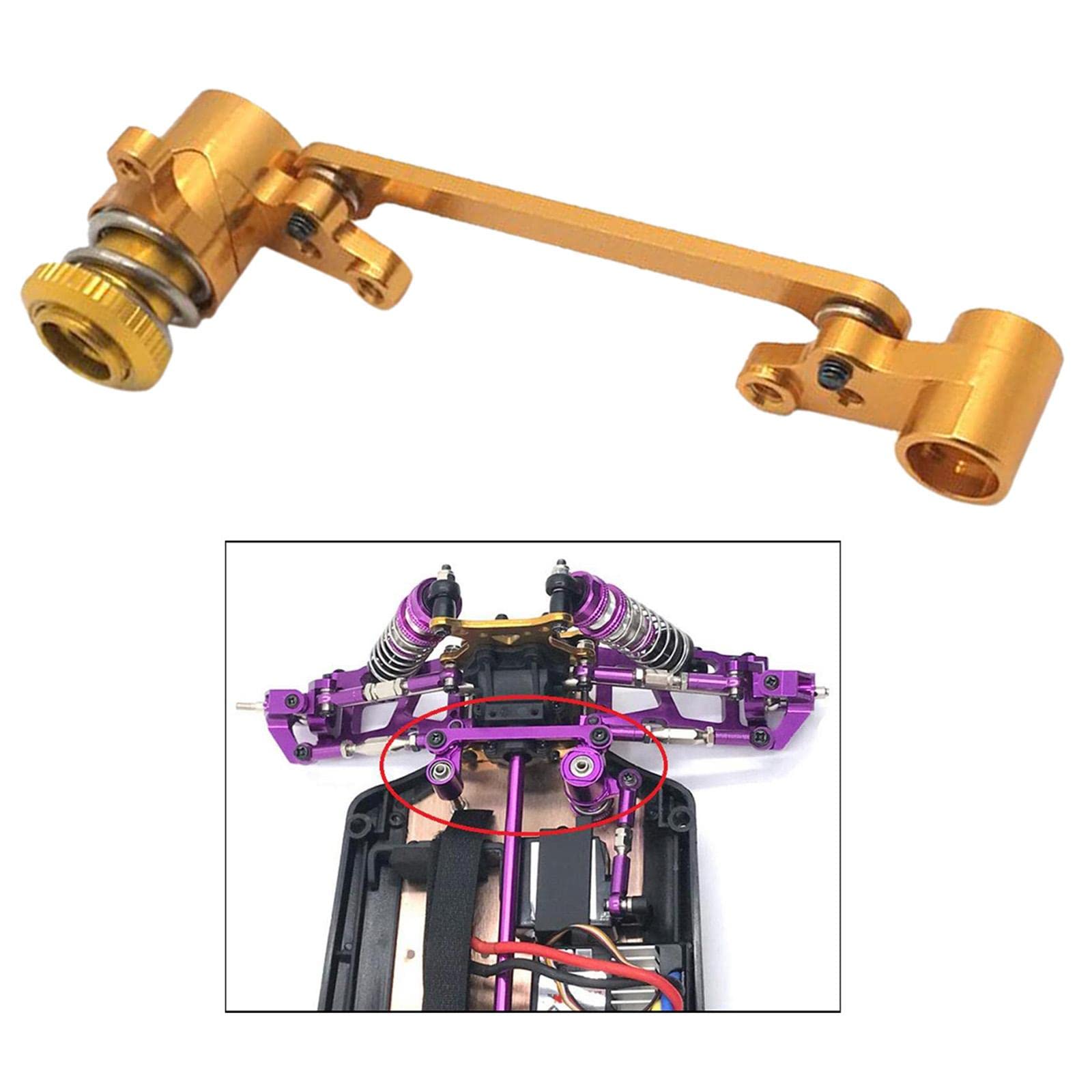Juego de 5 piezas de montaje de dirección para WLtoys 144001 124018 124019 dorado, 1:14