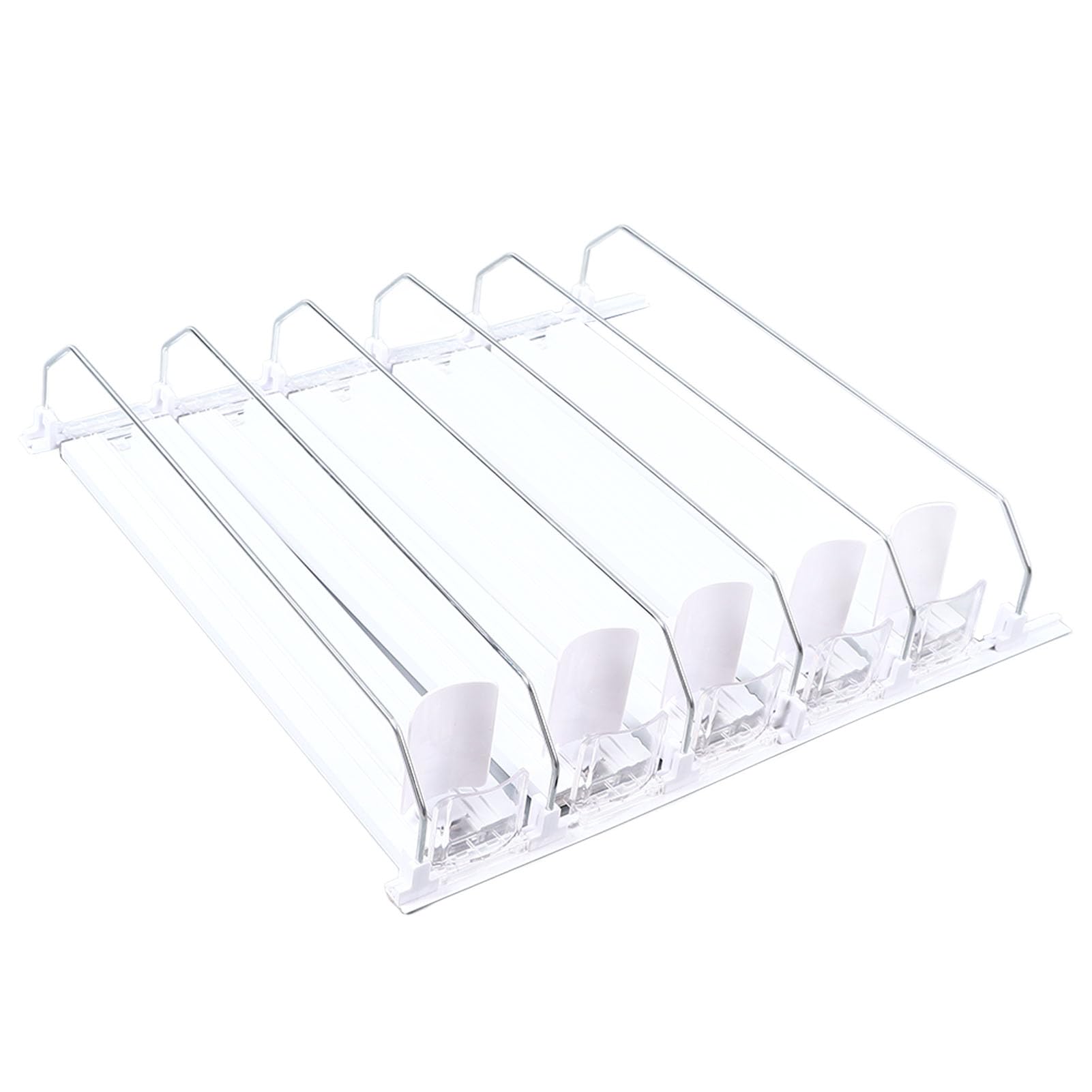 Organizador de Latas de Bebidas ABS, Recarga Automática, Fuerte Capacidad de Carga, Ancho Ajustable, Organizador de Bebidas para Refrigerador (WHITE)