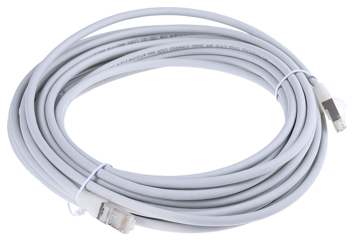 RS PRO Kabel Ethernet Cat.6a, 10 m, szary kabel krosowy, A RJ45 S/FTP, B RJ45, LSZH