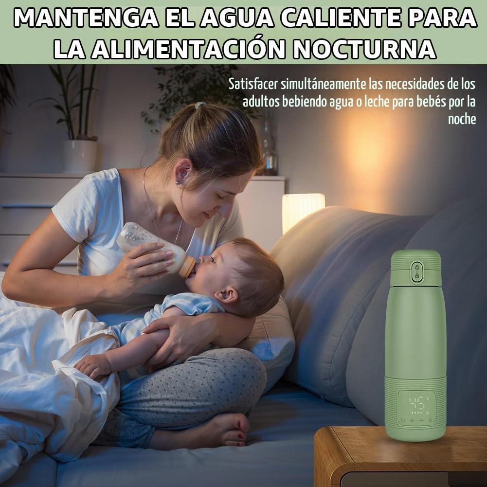 Aolso Calienta Biberones Portátil, Calentamiento Rápido, Calentador de Botellas para Bebé Leche Materna, Agua y Fórmula, Gran Capacidad de 500ml con Control de Temperatura Para Viajes y Uso Diario