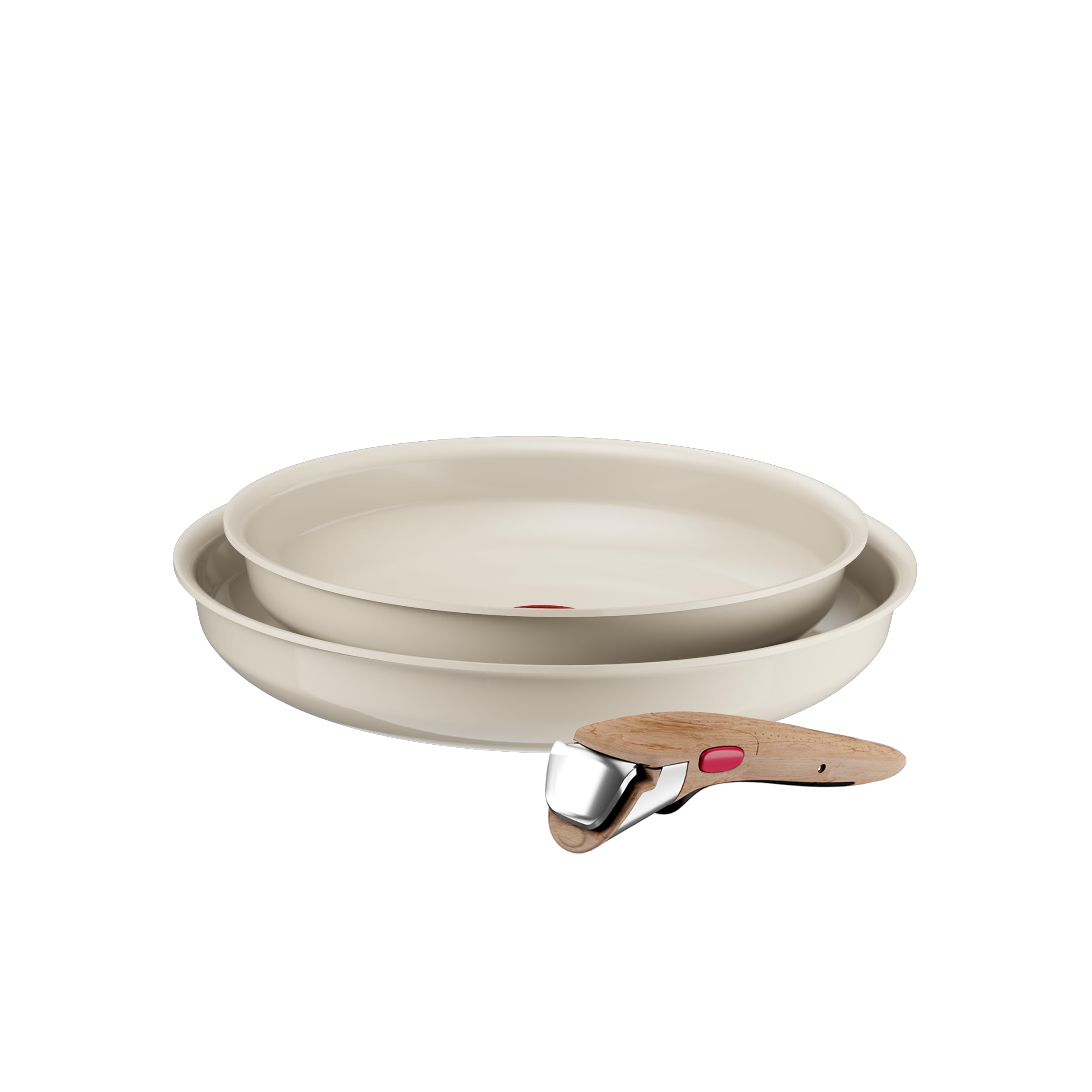 Tefal (Re) flect, 3-częściowe naczynia kuchenne, patelnie i garnki do układania w stosy, zdejmowany uchwyt, ceramika nieprzywierająca, L3699102