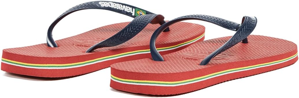 Havaianas Women's Brazil Logo Flip Flop Sandal 10 Women/8 Men Red