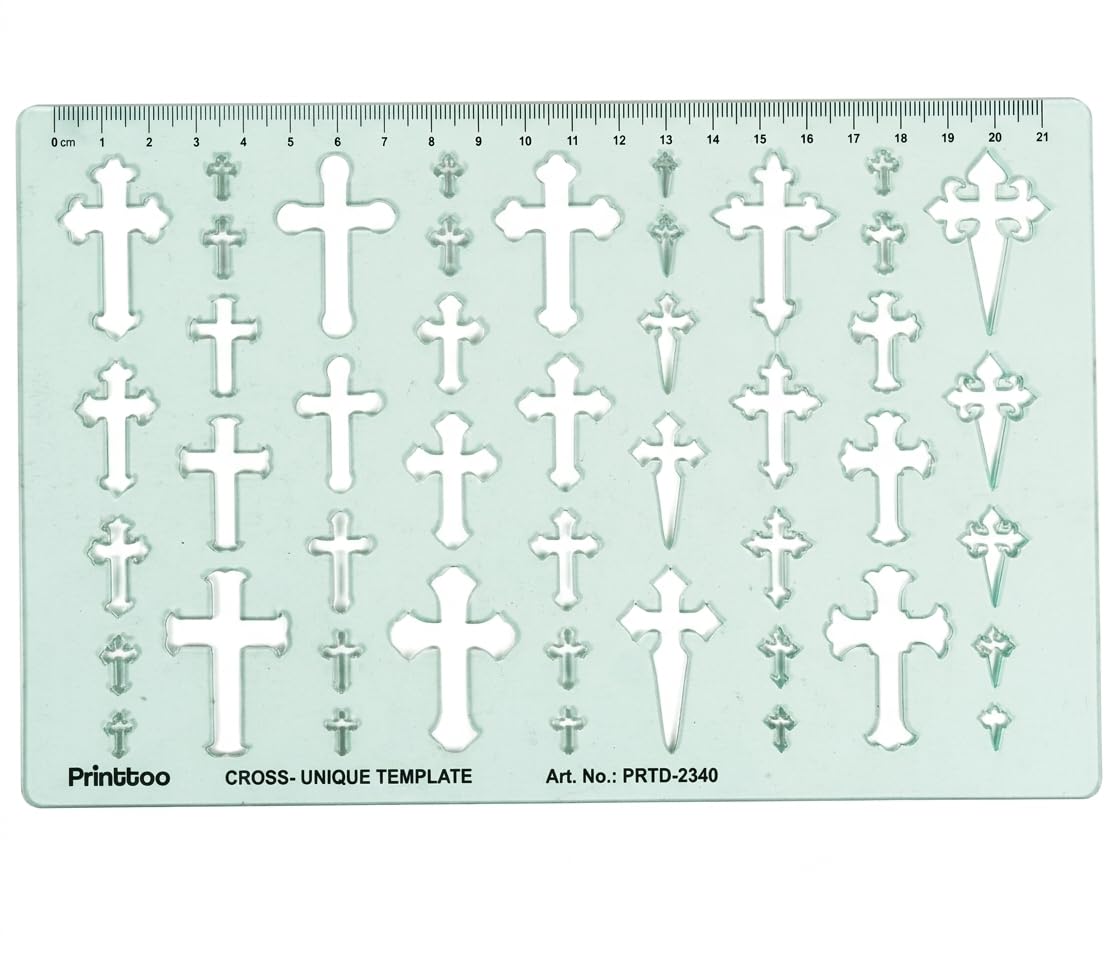 Plantilla reutilizable con múltiples cruces para dibujo de precisión y manualidades de arte