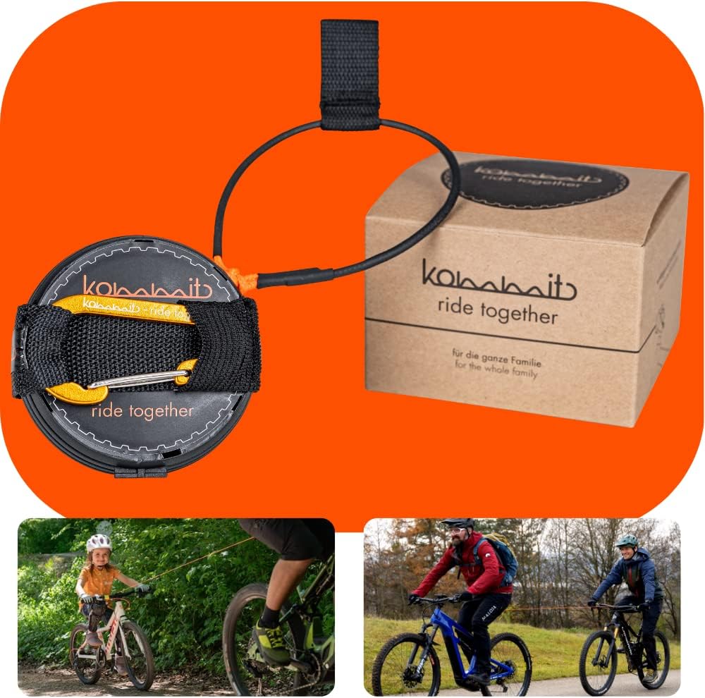 kommit Bike Sistema de Remolque, Cuerda de Remolque, Sistema de tracción para niños y Adultos para Bicicleta, E-MTB, E-Bike, Ciclo.
