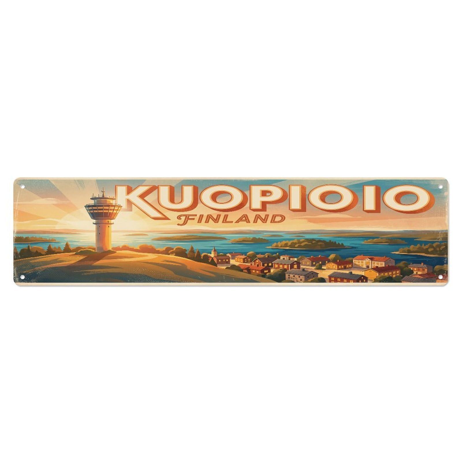 Tgrcjimh Style Metal Tin Sign Retro Kuopio Finland Travel