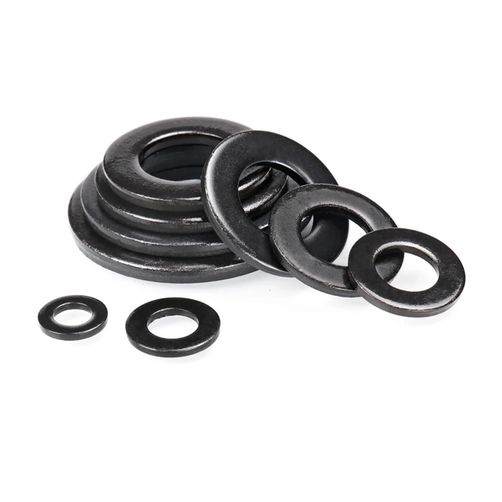 Arandela, Arandelas planas de acero al carbono, 1/2/5/10/20/50/100 piezas M2-M45 DIN125 Grado 8. Junta plana arandela negro(M24x44x4 x2pcs)