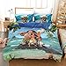 Generic Zestaw pościeli z nadrukiem cyfrowym 3D, mikrofibra, poszwa na kołdrę 135 x 200 cm i 2 poszewki na poduszki, dla dorosłych i dzieci (A5, 155 x 220 cm + 80 x 80 cm x 2)