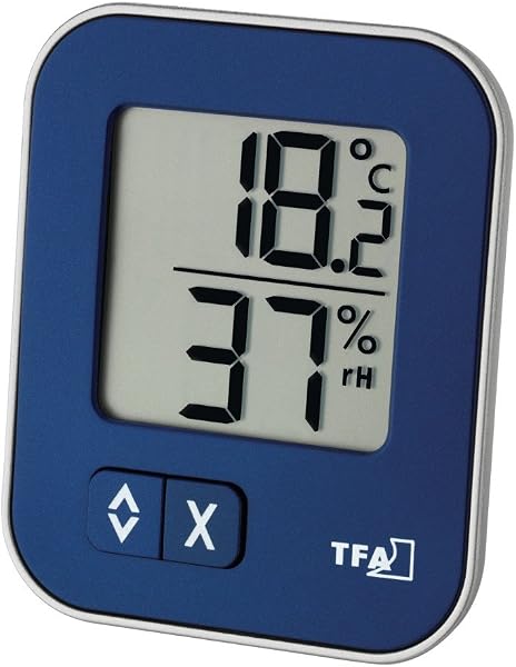 TFA Dostmann Moxx digitales Thermo-Hygrometer (1er Pack, Blau) - 1