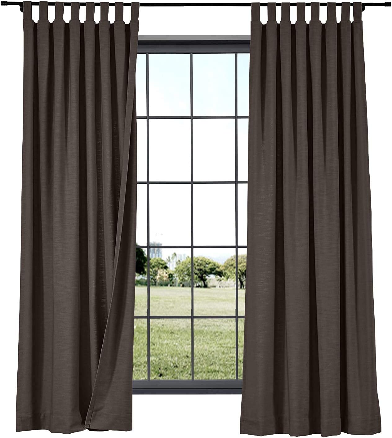 Living Room Polyester Blend Curtains Home Decorative Tab Top Curtains Privacy Added Energy Saving Light Filtering Window Treatments Draperies for Bedroom Grey (2 Panel Size 52 W X 108 L Inch)
