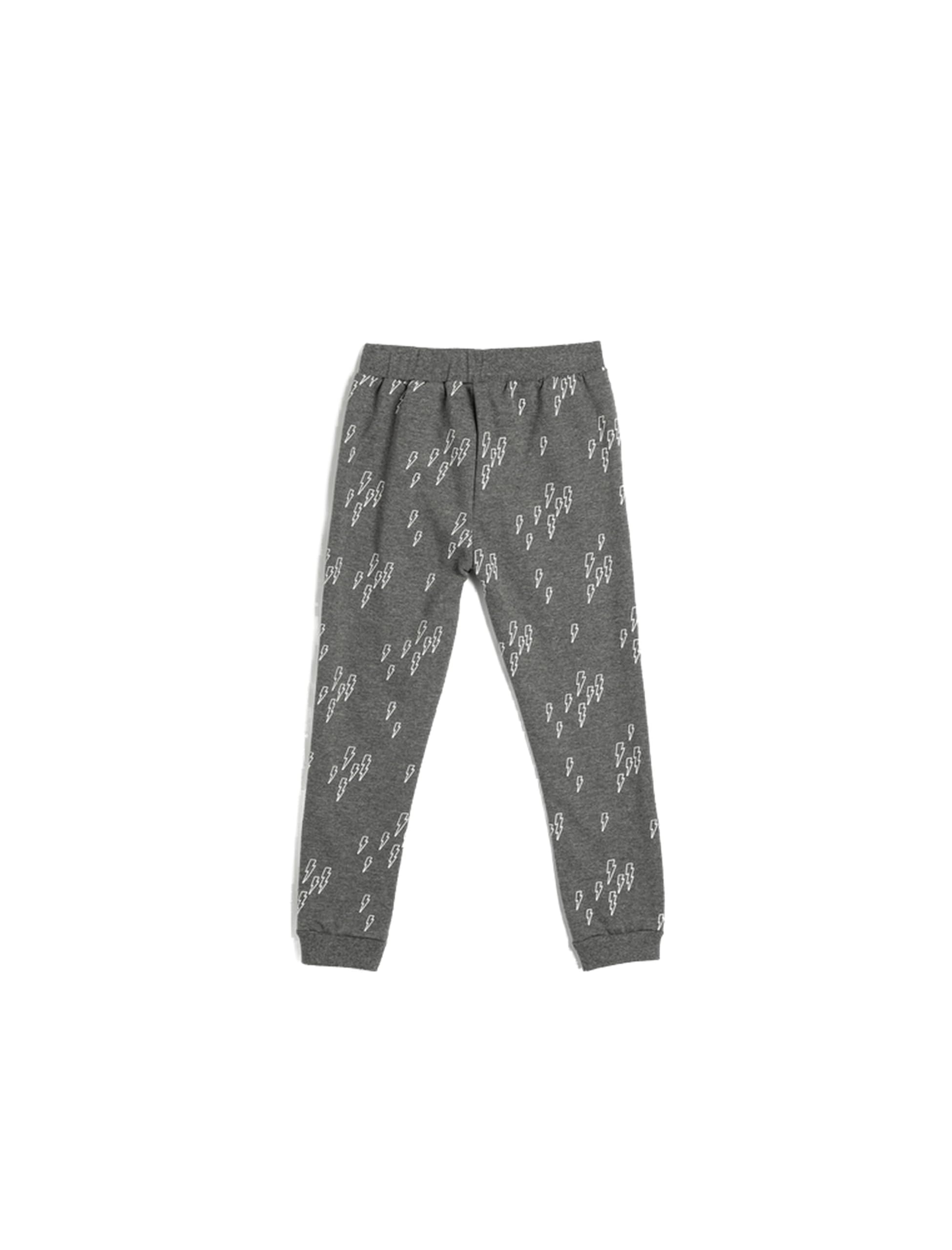 Koton Jogger Sweatpants Lightning Printed Elastic Waist Brushed Interior Cotton Pantalones de chándal, Grey Design(9D1), 2-3 Años para Niños