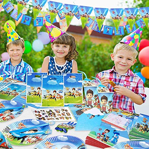 Verjaardagsfeestset, 52-delige partyset, Paw Patrol, borden, bekers, servetten, decoratieset voor verjaardag, Happy… - Image 7