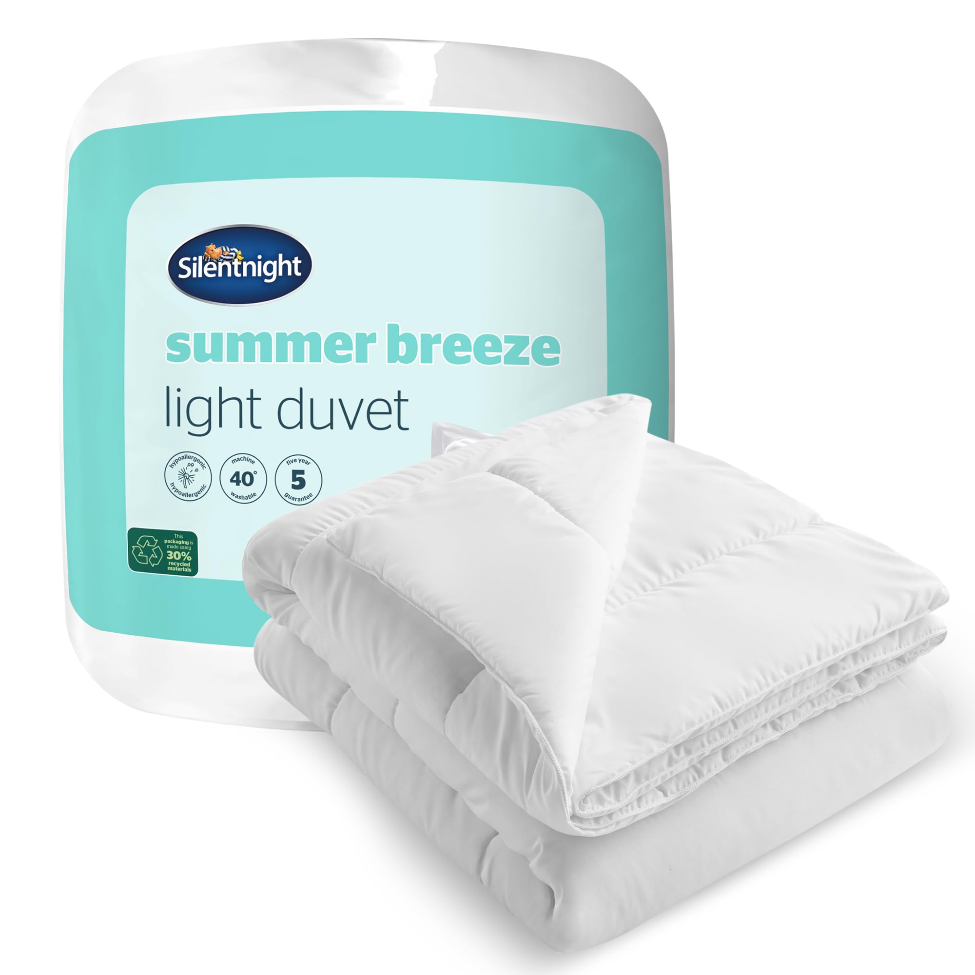 Silentnight Cooler Summer Single Duvet 4.5 Tog – Lightweight Hypoallergenic and
