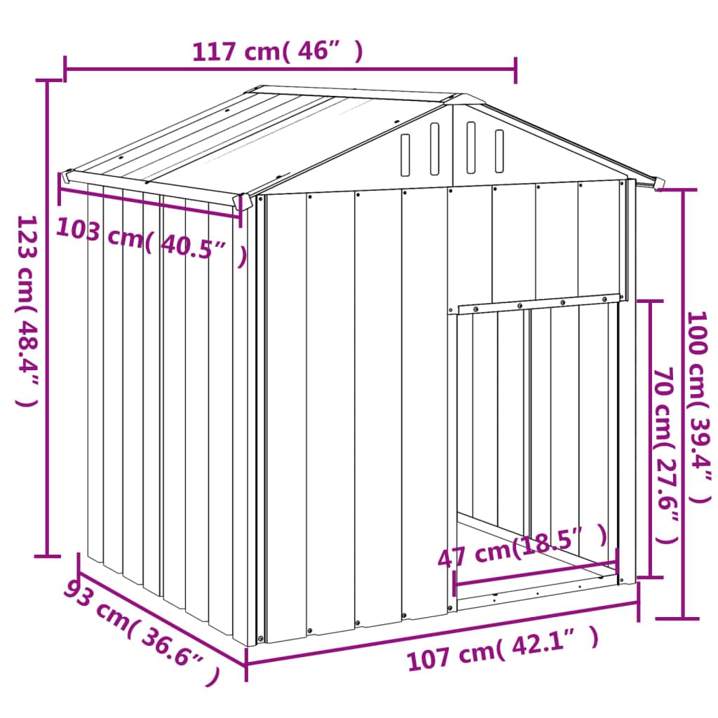 Chenil d'extérieur pour Chien, Enclos Niche Cage pour Chien Métal Niche pour Chien avec Toit Anthracite Acier galvanisé