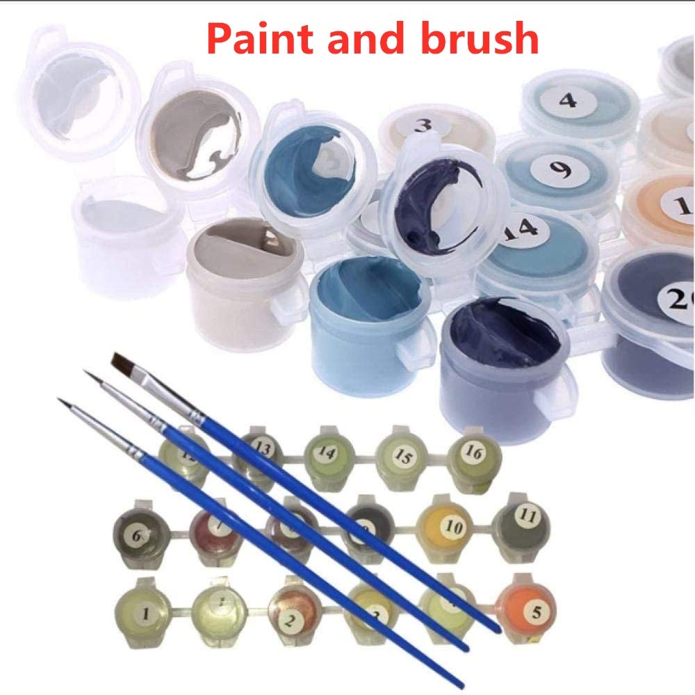 mnbhj Kit Personalizzazione Pittura ad Olio Dipingere con i Numeri,Con Foto Personalizzate,Pittura Digitale Personalizzabili, Per Adulti, Bambini e Principianti（60 * 60CM，Con cornice）